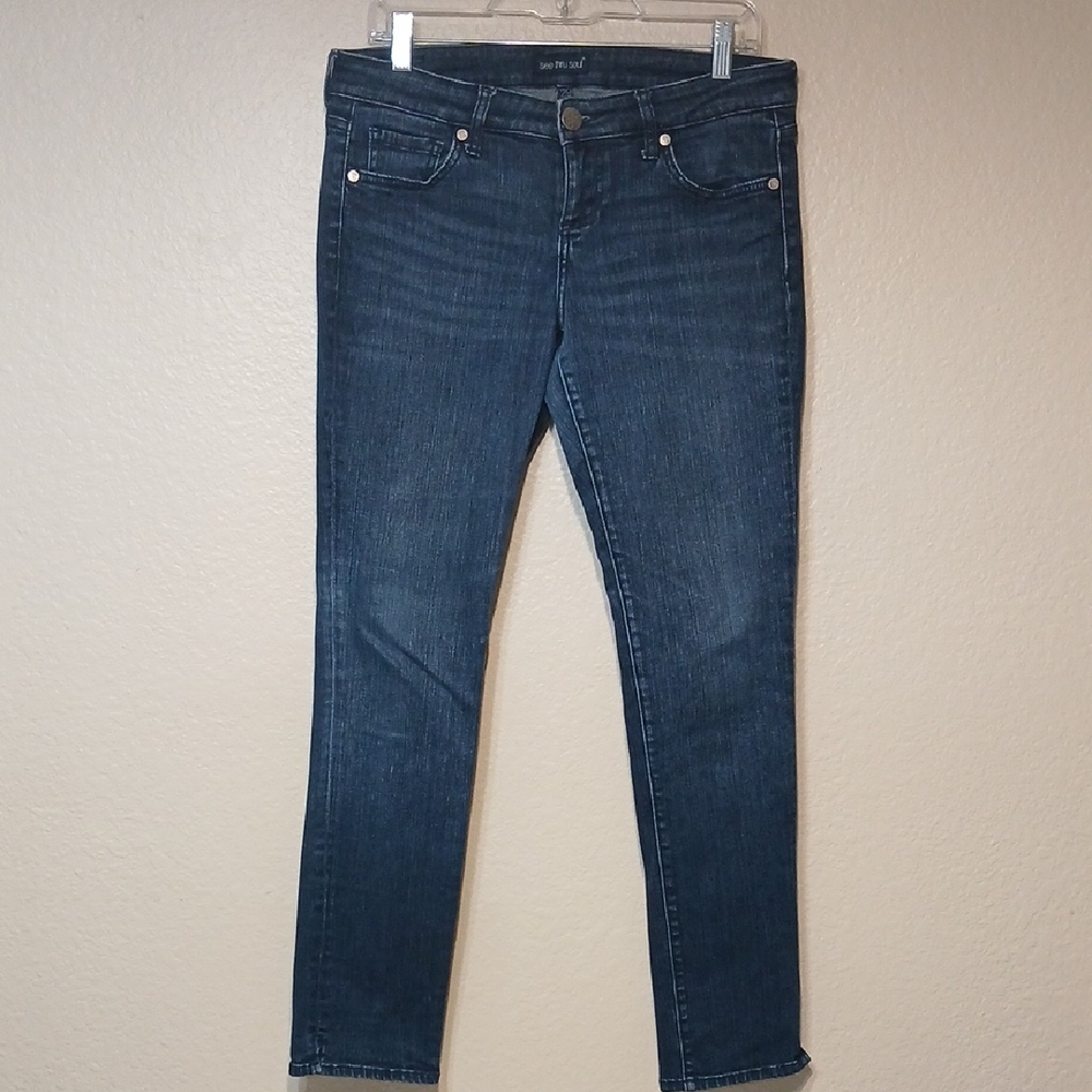 See Thru Soul Dark Blue Skinny Jeans